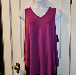 NWT Apt. 9 Essentials Tunic Tank Magenta - Size Large